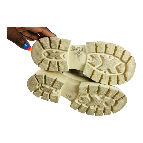 H&M Women's Platform Chelsea Chunky Ankle Boots Pull On Stretch White EU 42 - Picture 6 of 8